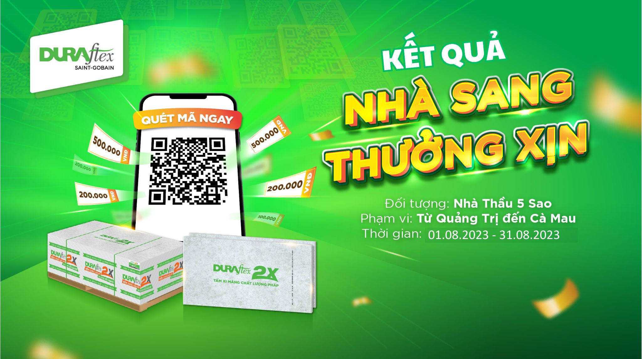 Kết quả CTKM nhà sang thưởng xịn khu vực miền Nam Tháng 8